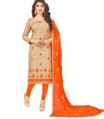 Beige Embroidered Jacquard Salwar