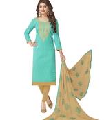 Sky-Blue Embroidered Jacquard Salwar