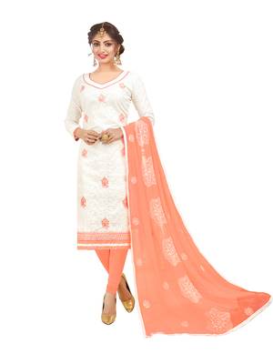 White Embroidered Jacquard Salwar 1