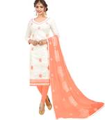 White Embroidered Jacquard Salwar