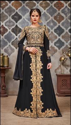 Black embroidered georgette salwar 1