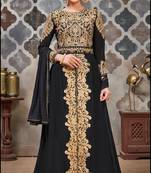 Black embroidered georgette salwar