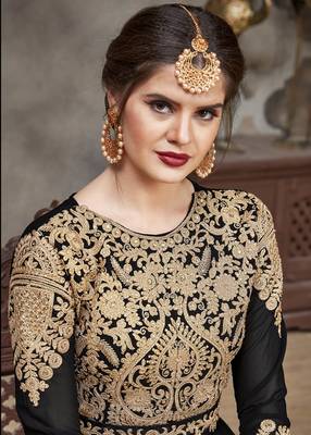 Black embroidered georgette salwar 2