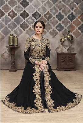 Black embroidered georgette salwar 3