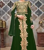 Green embroidered georgette salwar