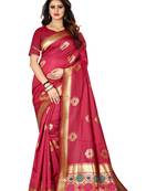 Scarlet woven banarasi saree with blouse