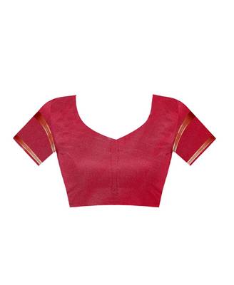 Scarlet woven banarasi saree with blouse 4