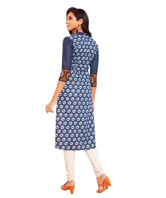 Blue printed cotton kurti 2