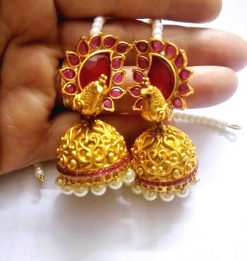 Gold Agate Danglers Drops 1