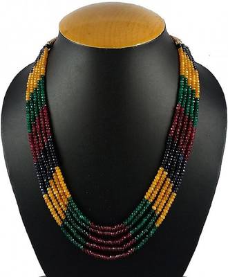 Multicolor Onex Semi Precious Beads 5 Layered Women   Necklaces 1