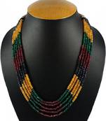 Multicolor Onex Semi Precious Beads 5 Layered Women   Necklaces