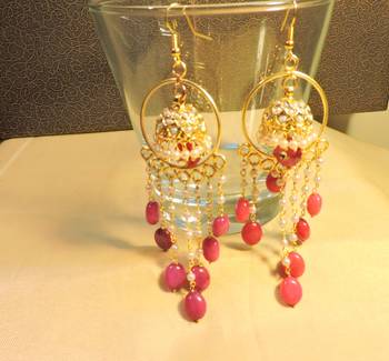 Gold Agate Danglers Drops 1
