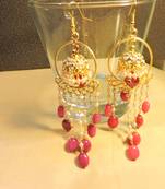 Gold Agate Danglers Drops