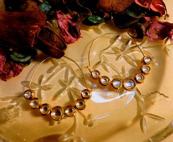 Gold Agate Danglers Drops 1