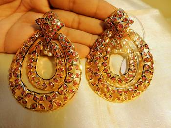Gold Agate Danglers Drops 1