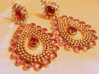 Pink Agate Danglers Drops 1