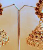 Gold Agate Jhumkas