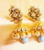 Gold Agate Jhumkas