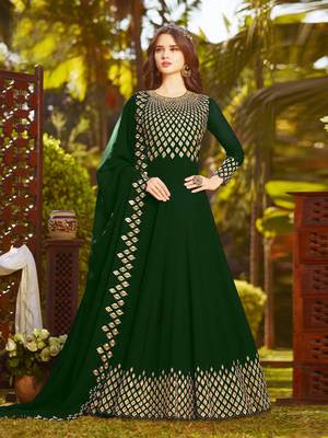Green embroidered georgette salwar 1