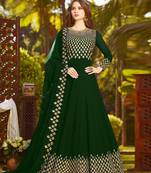 Green embroidered georgette salwar