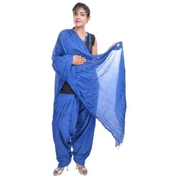 Blue Cotton Patiala Salwar with Dupatta 1