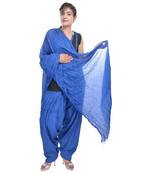 Blue Cotton Patiala Salwar with Dupatta