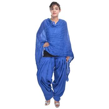 Blue Cotton Patiala Salwar with Dupatta 2