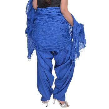 Blue Cotton Patiala Salwar with Dupatta 3