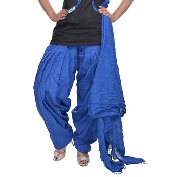 Blue Cotton Patiala Salwar with Dupatta 5