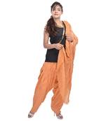Brown Cotton Patiala Salwar with Dupatta