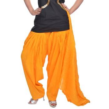Yellow cotton indian readymade salwar kameez with dupatta 4