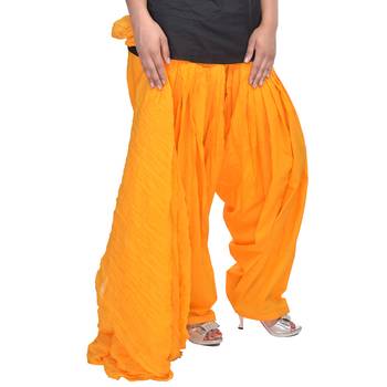 Yellow cotton indian readymade salwar kameez with dupatta 5