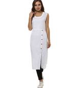 white plain cotton stitched kurti