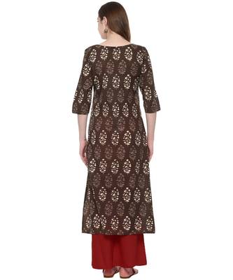 green printed cotton stitched kurti 3