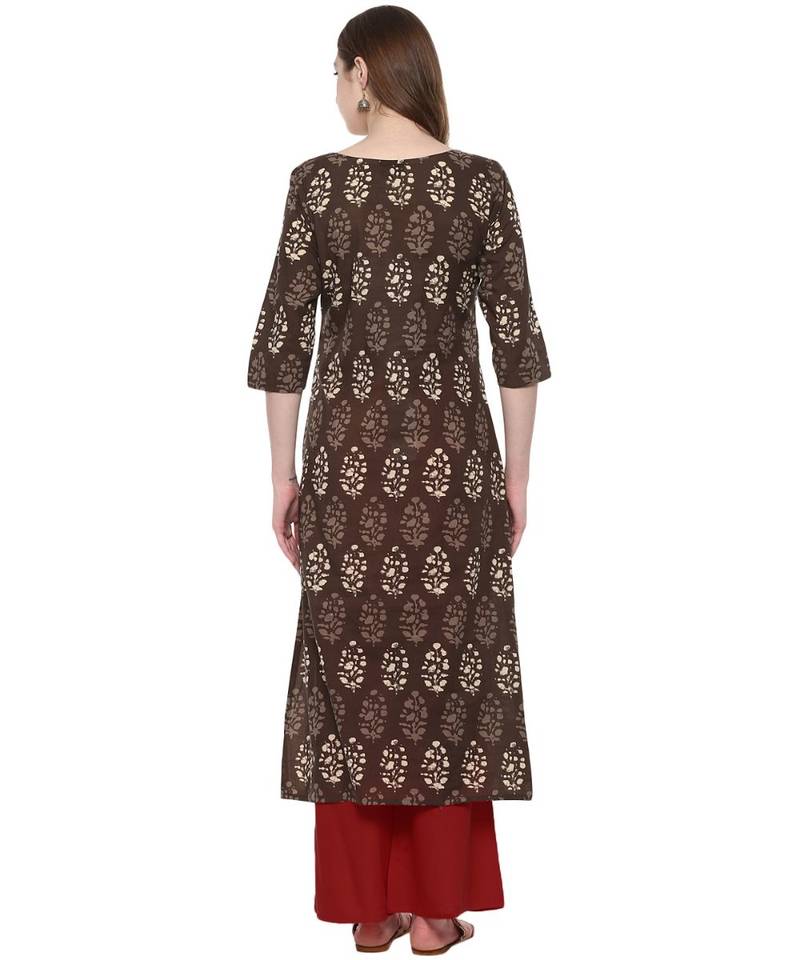 green printed cotton stitched kurti