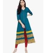 green plain rayon stitched kurti