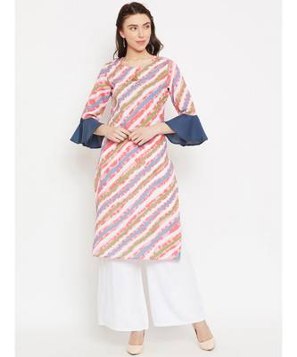 multicolor printed cotton stitched kurti 1