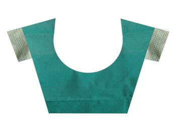 Green woven art silk saree with blouse 4