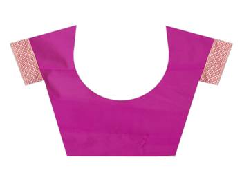 Pink woven banarasi saree with blouse 4