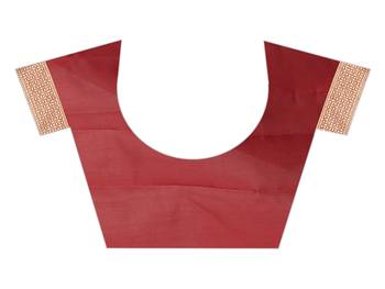 Maroon woven banarasi saree with blouse 4