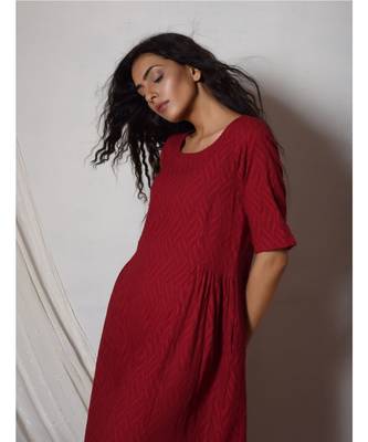 Red Kurta with Kota Silk Farshi Pant 3