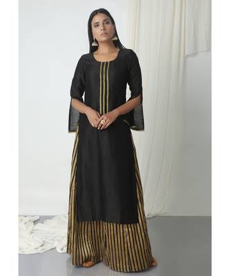 Black Stripe Skirt-Kurta 2