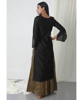 Black Stripe Skirt-Kurta 3