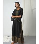 Black Floral Skirt-Kurta