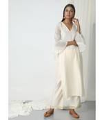 Ivory Chanderi Bell Sleeve Kurta