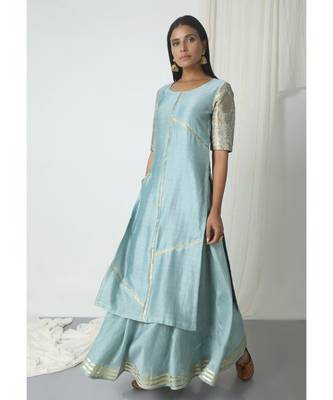 Grey Brocade Highlight Kurta 1