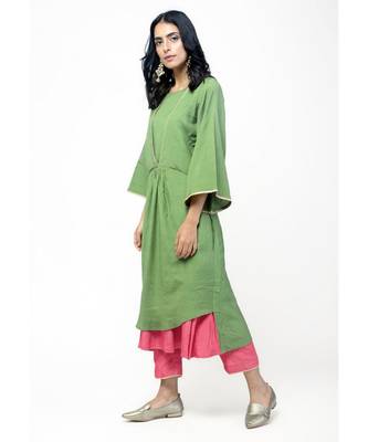 Green Peach Kurta Set 2