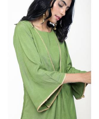 Green Peach Kurta Set 4
