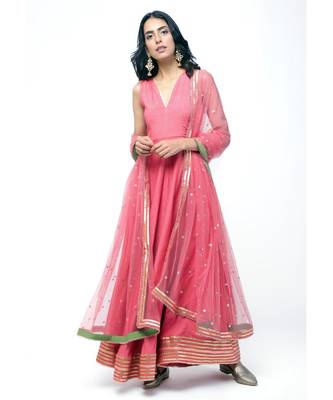 Peach Gota Dress Set 1