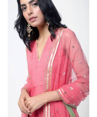 Peach Gota Dress Set 5